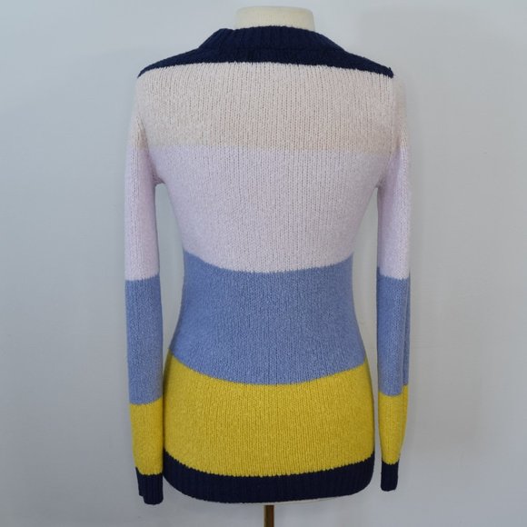 Treasure & Bond Color Block Stripe Oversized Womens Sweaters Pink Blue Yellow XS - Picture 6 of 12